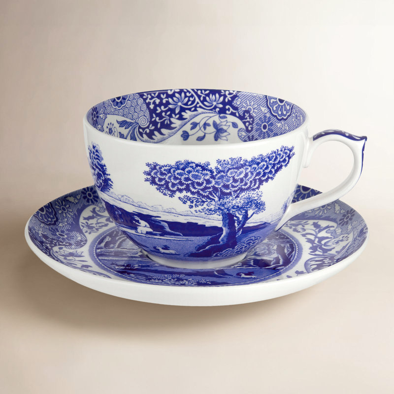 Spode Blue Italian Jumbo Cup & Saucer 20 Oz & Reviews | Wayfair